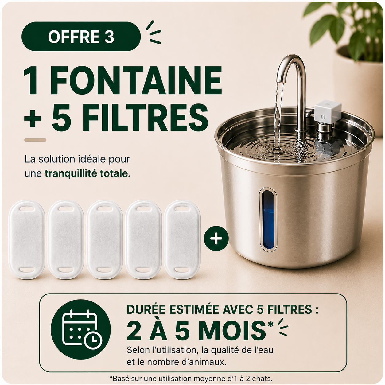 1 Fontaine + 5 Filtres